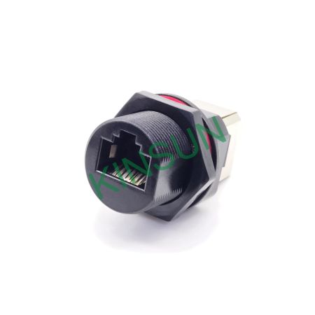 单体IP68防水RJ45 CAT6A中继接头– 支援单体防水设计与10G 乙太网路 - 单体IP68防水RJ45 CAT6A中继接头(正面)